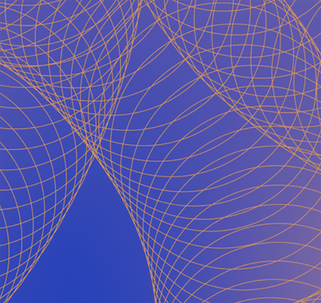 orange spirals on a blue background