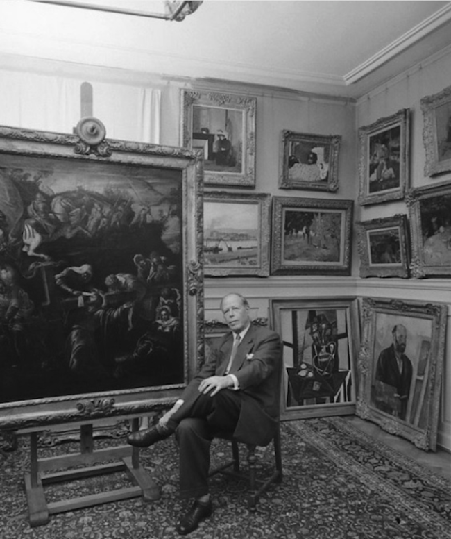 The Zurich collector Emil Bührle (1890-1956) at home among some of his paintings, photographed by Dmitri Kessel for LIFE magazine, 1954/56 © LIFE Photo Collection, New York