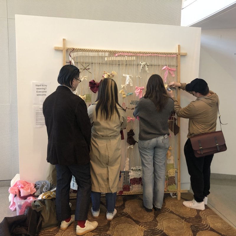 Student at exhibition